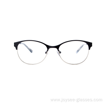 Fashion Matte Two Color Metal Spring Hinge Ladies Optical Frames Eyewear